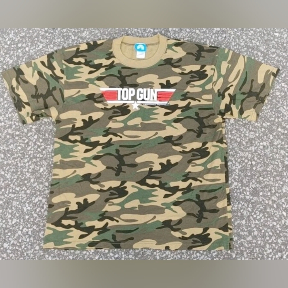 Vtg 2006 Top Gun Movie Paramount Pictures Camouflage T-Shirt Size (XL)